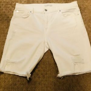 7 for all mankind denim cutoff shorts